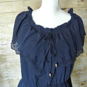 New Glory Blue Top Blouse Plus‎ 2X